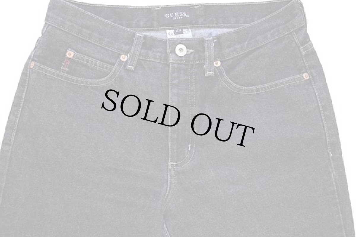 画像4: 90s USA製 GUESSゲス JEANS ブラック デニムパンツ 先染め W29 (4)