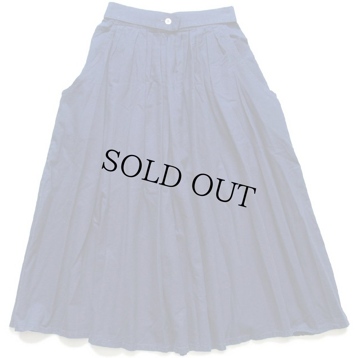 画像1: デッドストック★80s イタリア製 benettonベネトン ロング コットン フレアスカート インディゴ 40 (1)