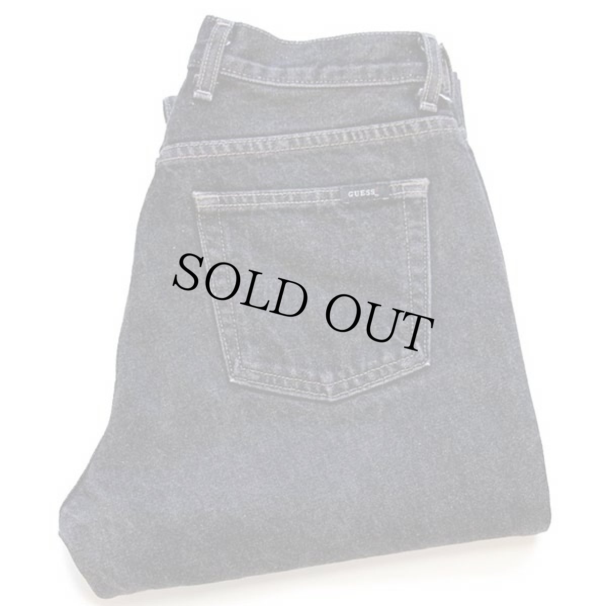 画像1: 90s USA製 GUESSゲス JEANS ブラック デニムパンツ 先染め W29 (1)