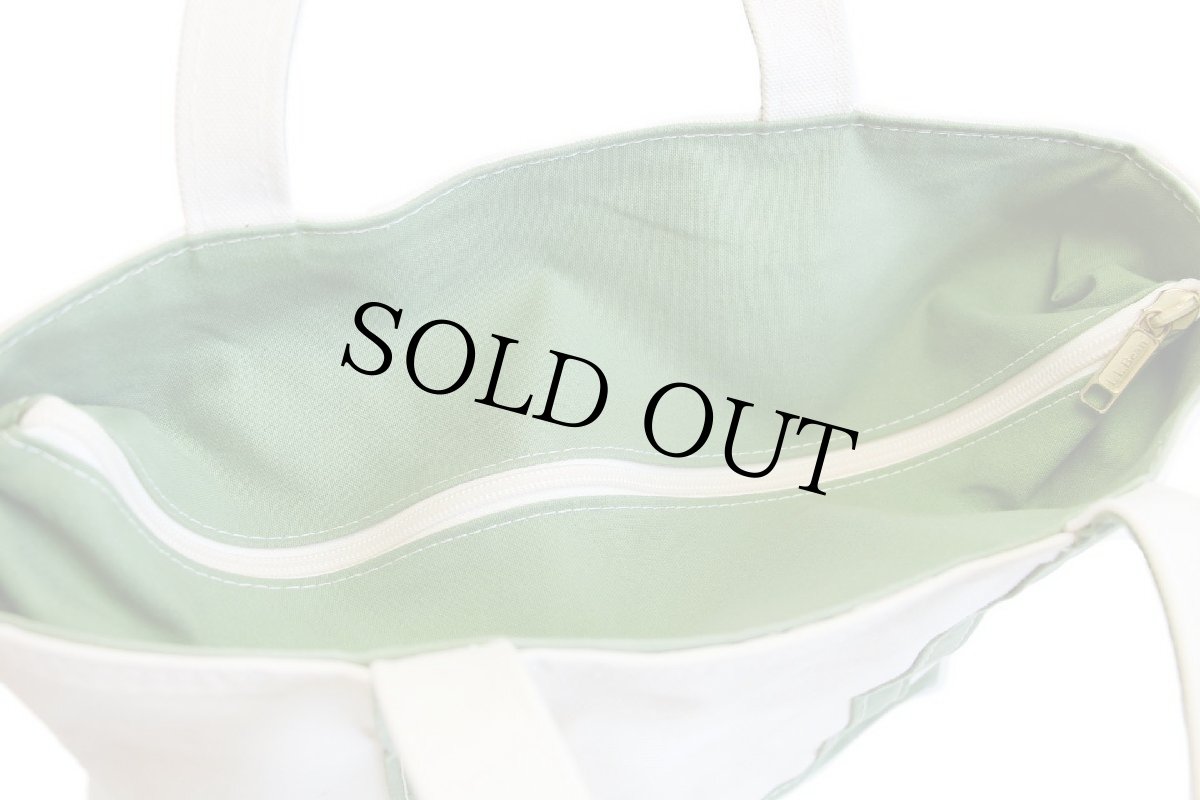 画像4: USA製 L.L.Bean BOAT AND TOTE Anna 刺繍 キャンバス トートバッグ ジップトップ ライトグリーン M★ミディアム (4)