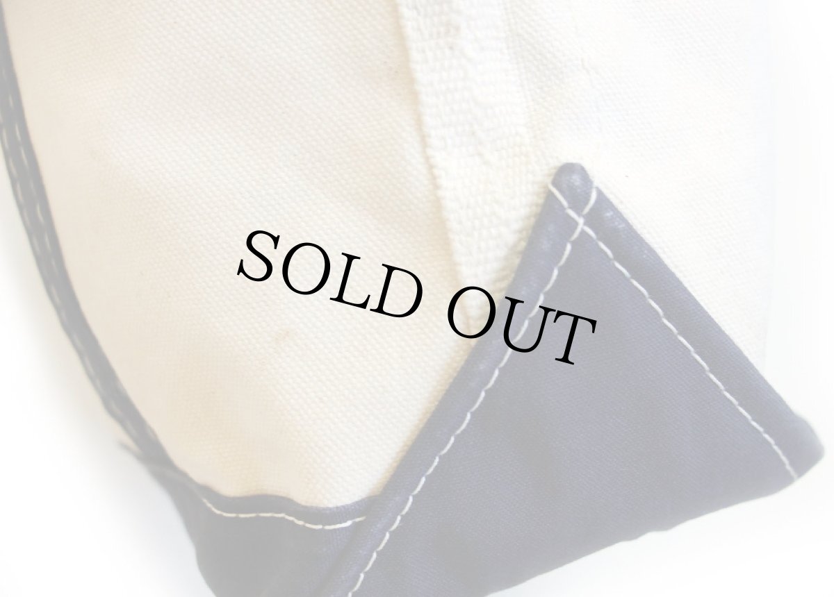 画像6: USA製 L.L.Bean BOAT AND TOTE W 刺繍 レザーハンドル キャンバス トートバッグ 紺 M★ミディアム (6)