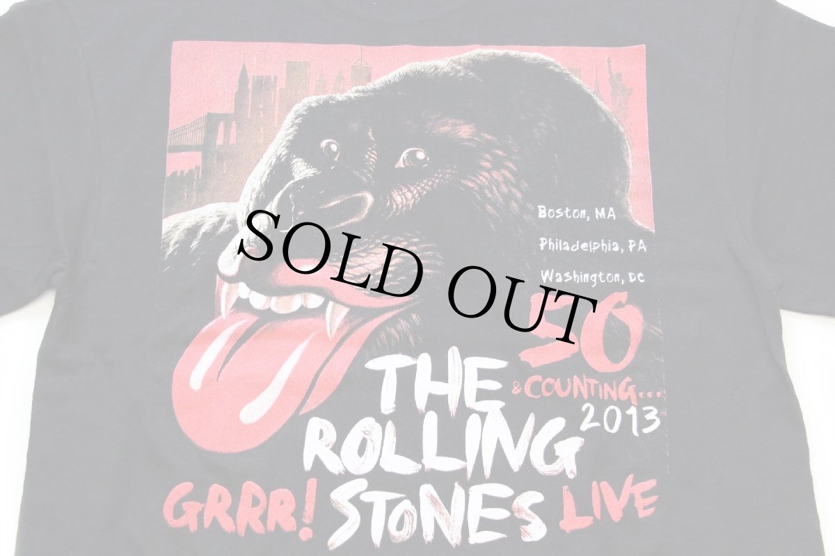 画像4: The Rolling Stones ローリングストーンズ FIFTY YEARS LIVE 2013 両面プリント バンドTシャツ 黒 L (4)