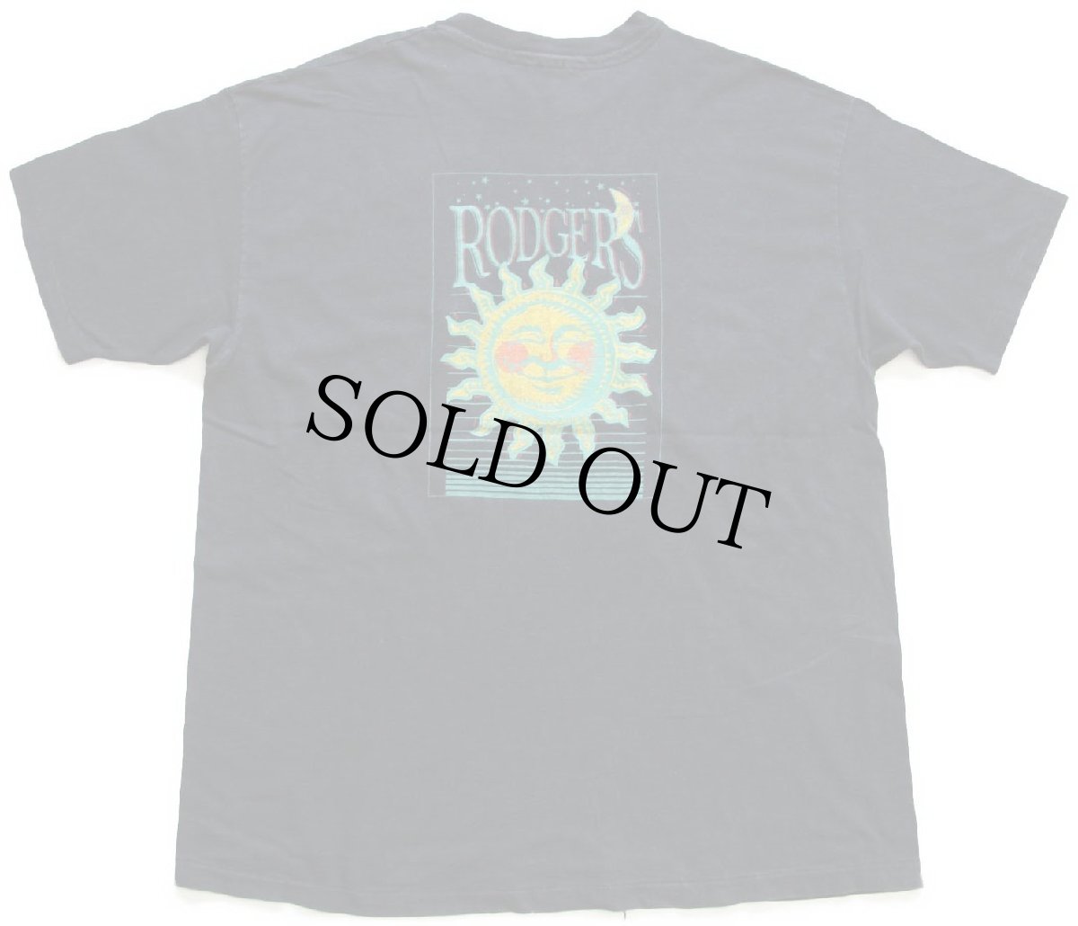 画像3: 90s USA製 Hanes RODGER'S サンフェイス ムーンフェイス コットンTシャツ 黒 XL (3)