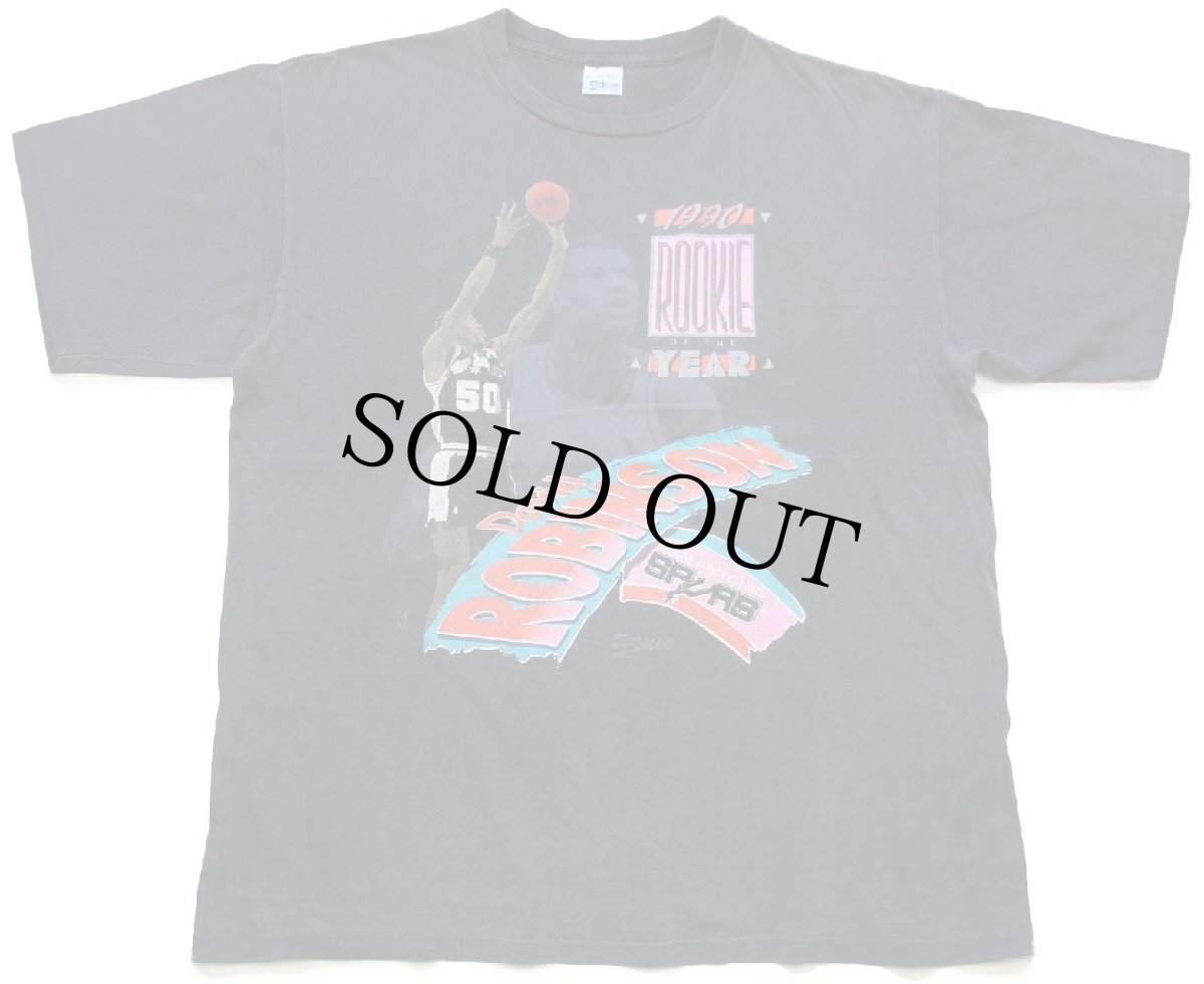 画像2: 90s USA製 SALEM NBA SAN ANTONIO SPURS David ROBINSON コットンTシャツ 黒 フェード XL (2)