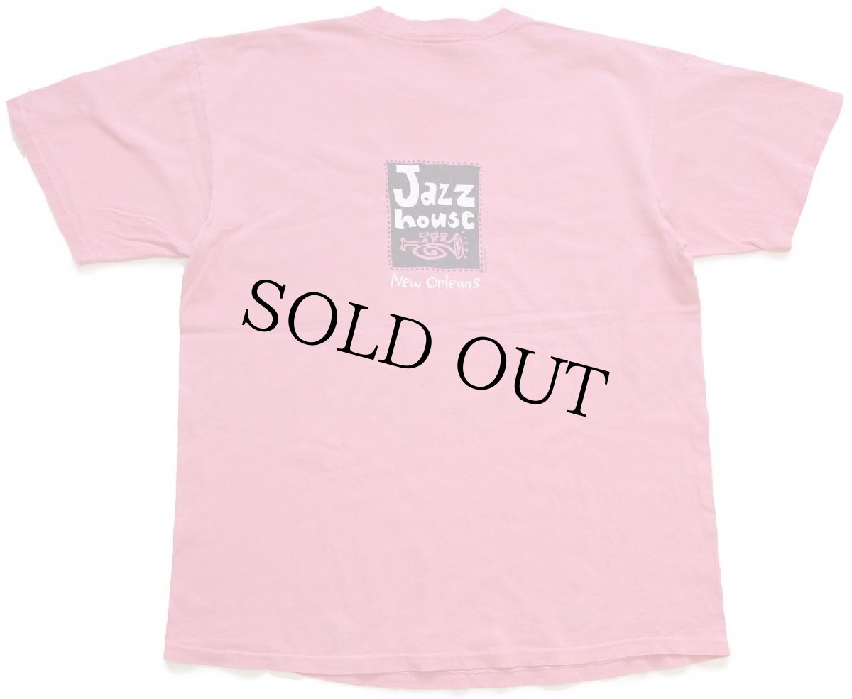 画像3: 90s Jazz house New Orleans アート 両面プリント コットンTシャツ ピンク L (3)