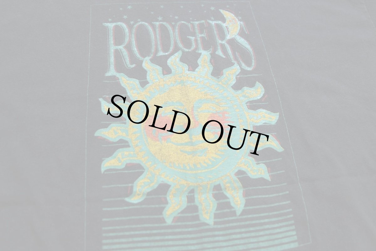 画像4: 90s USA製 Hanes RODGER'S サンフェイス ムーンフェイス コットンTシャツ 黒 XL (4)