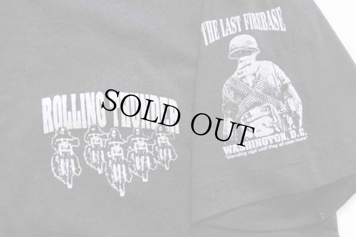 画像5: 90s USA製 ROLLING THUNDER POW MIA サンダーバード 両面プリント Tシャツ 黒 XL (5)