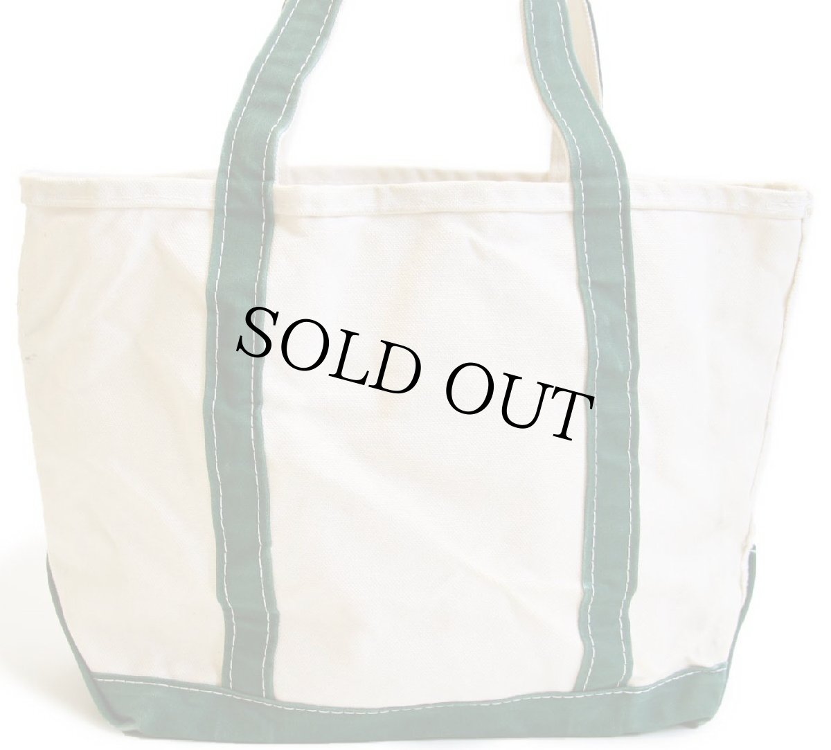 画像2: 00s USA製 L.L.Bean BOAT AND TOTE A2S 刺繍 キャンバス トートバッグ 緑 M★ミディアム (2)