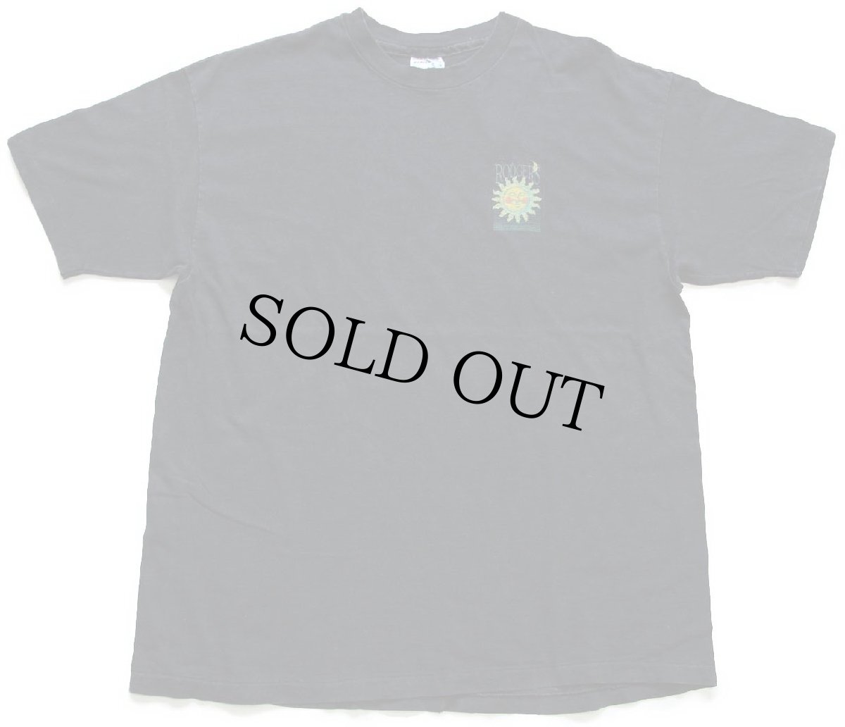 画像2: 90s USA製 Hanes RODGER'S サンフェイス ムーンフェイス コットンTシャツ 黒 XL (2)