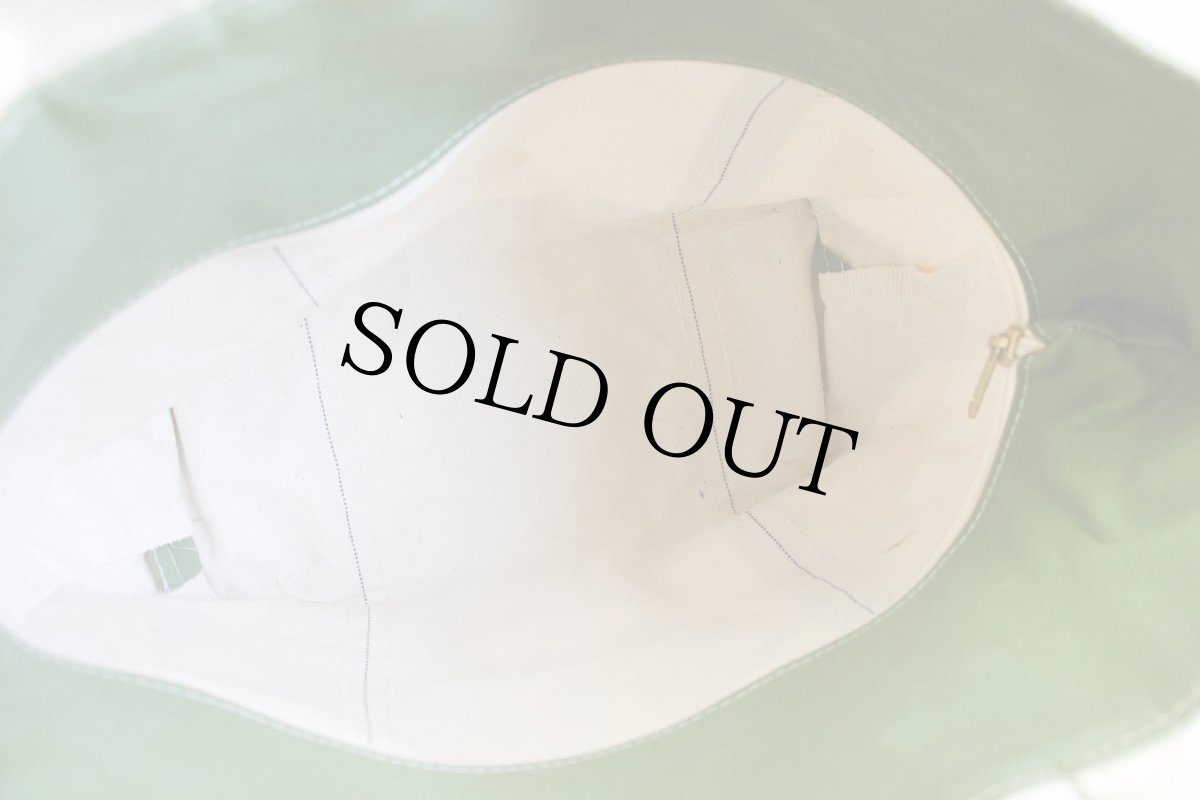 画像5: USA製 L.L.Bean BOAT AND TOTE Anna 刺繍 キャンバス トートバッグ ジップトップ ライトグリーン M★ミディアム (5)