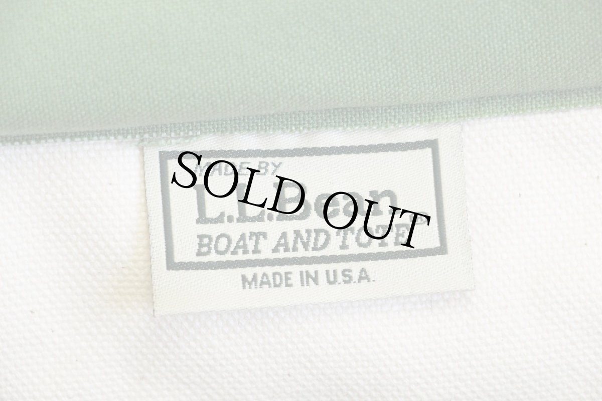 画像3: USA製 L.L.Bean BOAT AND TOTE Anna 刺繍 キャンバス トートバッグ ジップトップ ライトグリーン M★ミディアム (3)