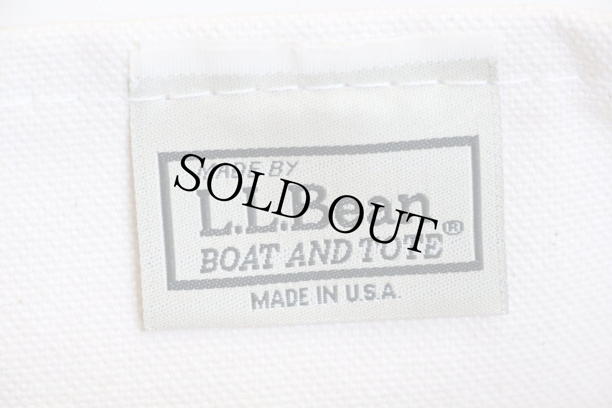 画像5: USA製 L.L.Bean BOAT AND TOTE Foundation House Portland,ME MOUNTAINSIDE刺繍 ロングハンドル キャンバス トートバッグ 紺 S★スモール (5)