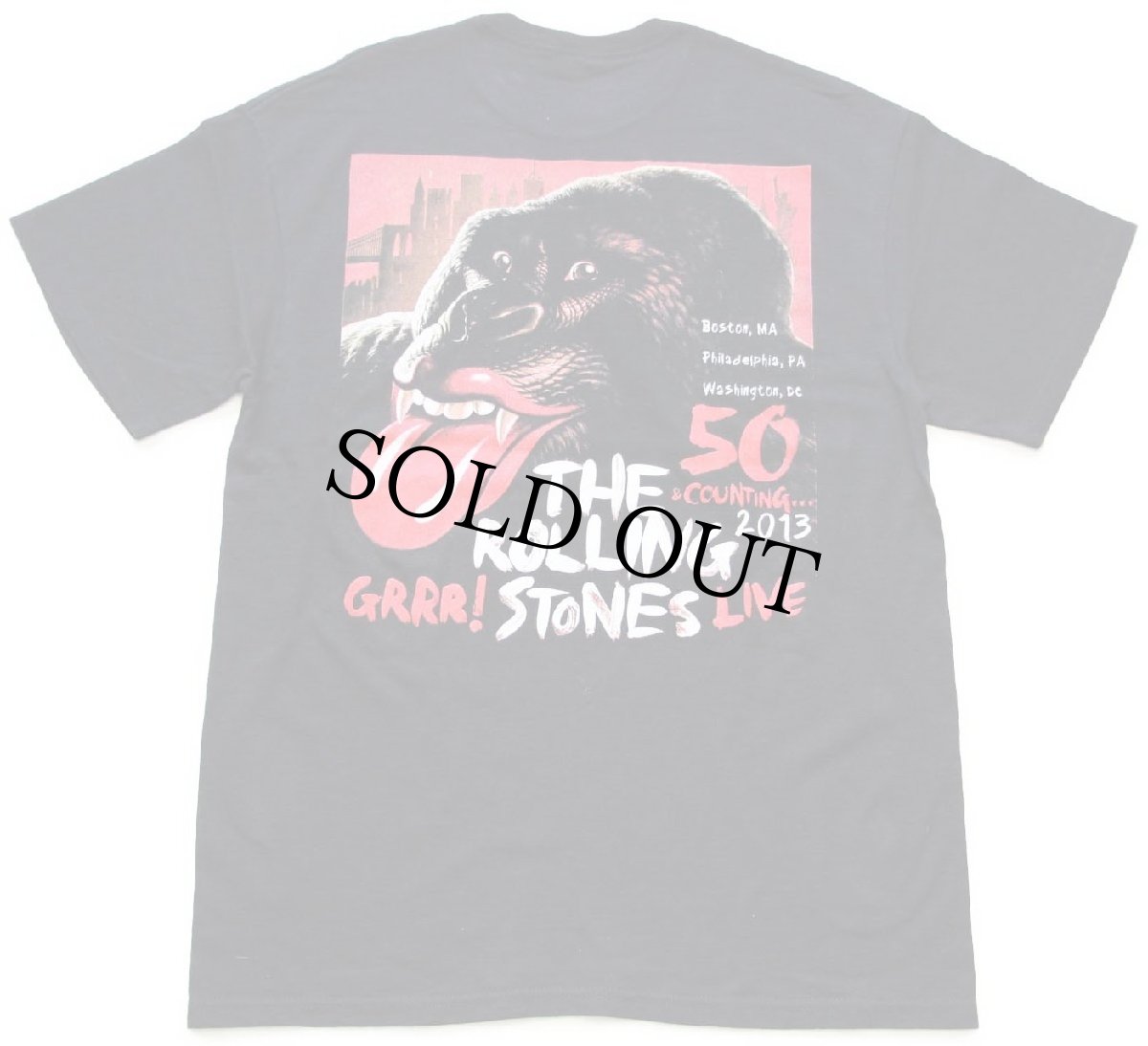 画像3: The Rolling Stones ローリングストーンズ FIFTY YEARS LIVE 2013 両面プリント バンドTシャツ 黒 L (3)