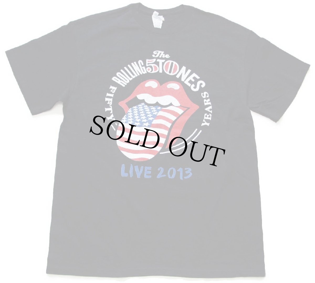 画像2: The Rolling Stones ローリングストーンズ FIFTY YEARS LIVE 2013 両面プリント バンドTシャツ 黒 L (2)