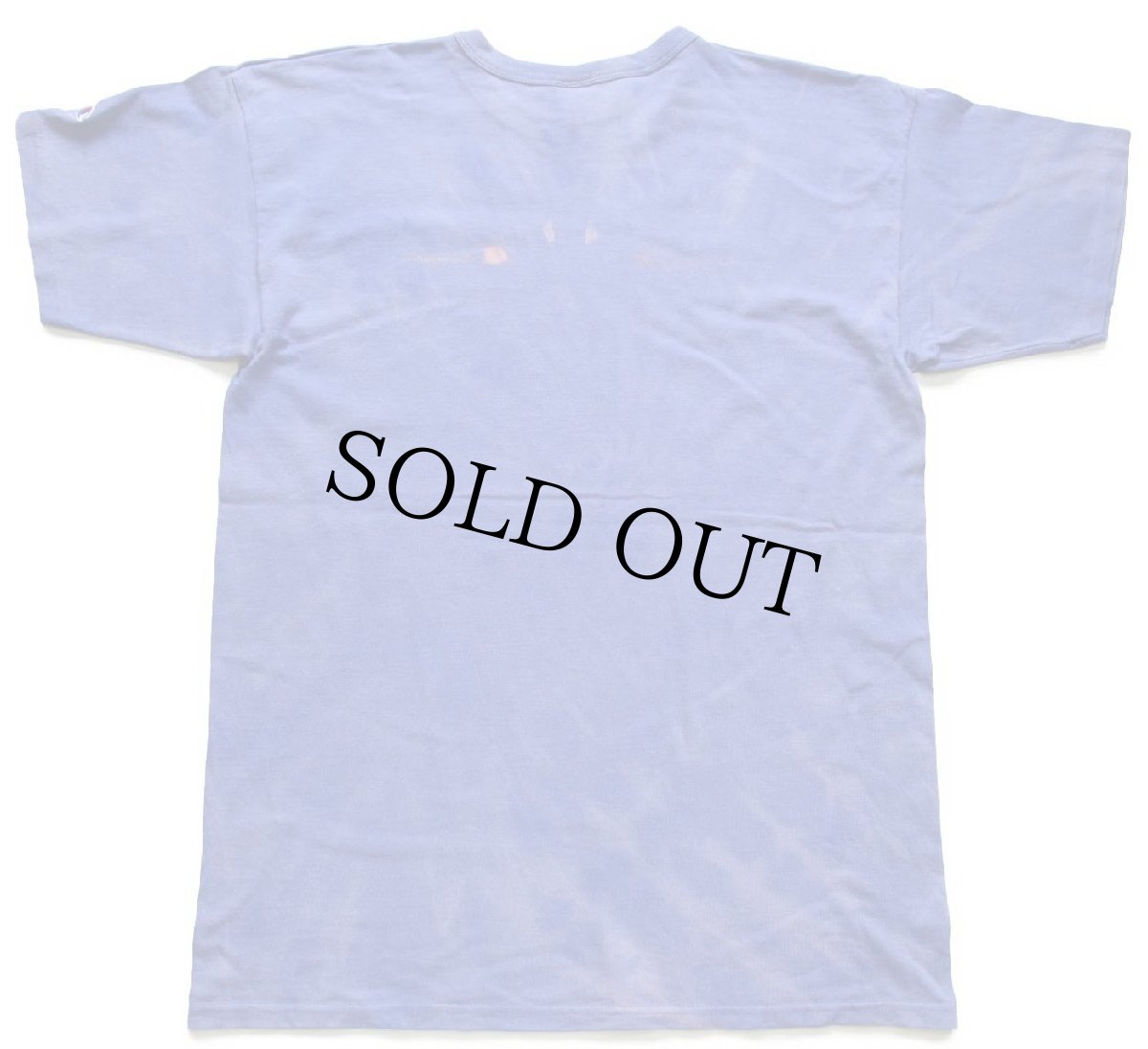 画像3: 90s USA製 Championチャンピオン ワンポイント スクリプト ロゴ ブリーチ加工 コットンTシャツ 青紫 XL (3)