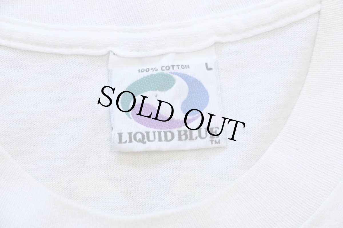 画像5: 90s USA製 LIQUID BLUE カウスカル イーグル スネーク アート 両面プリント タイダイ染め コットンTシャツ L (5)