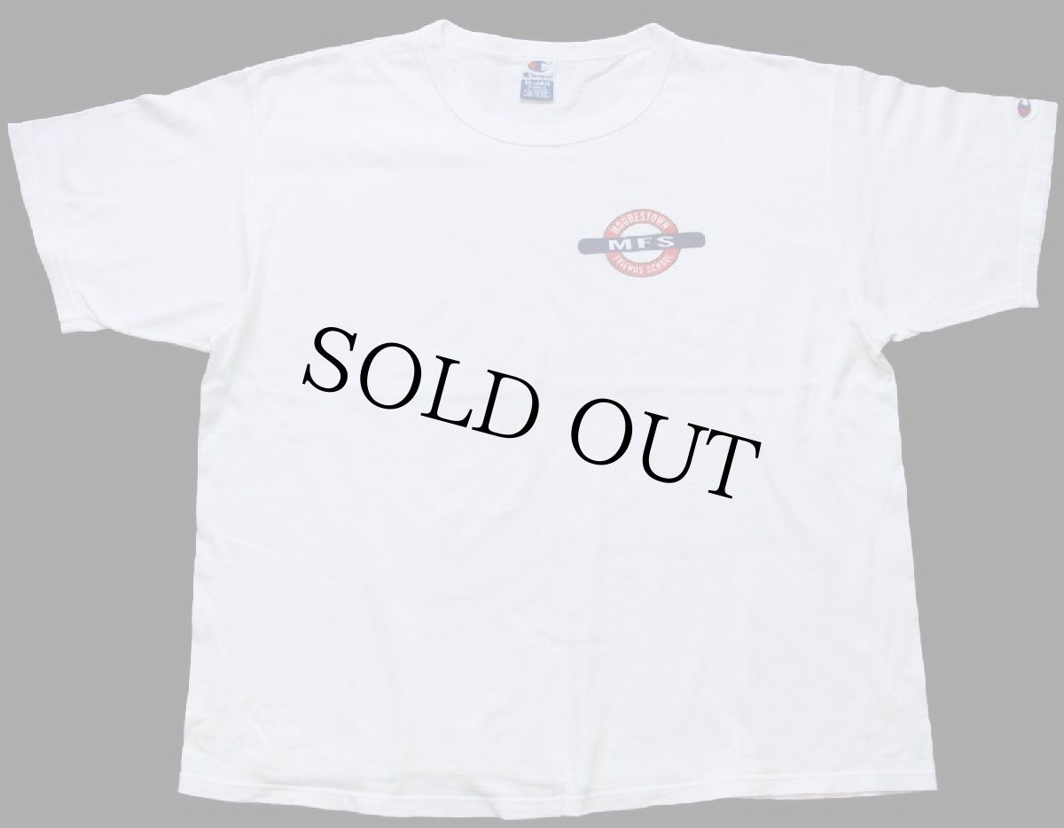 画像2: 90s Championチャンピオン MFS MOORESTOWN FRIENDS SCHOOL バインダーネック コットンTシャツ 白 XXL★特大 (2)