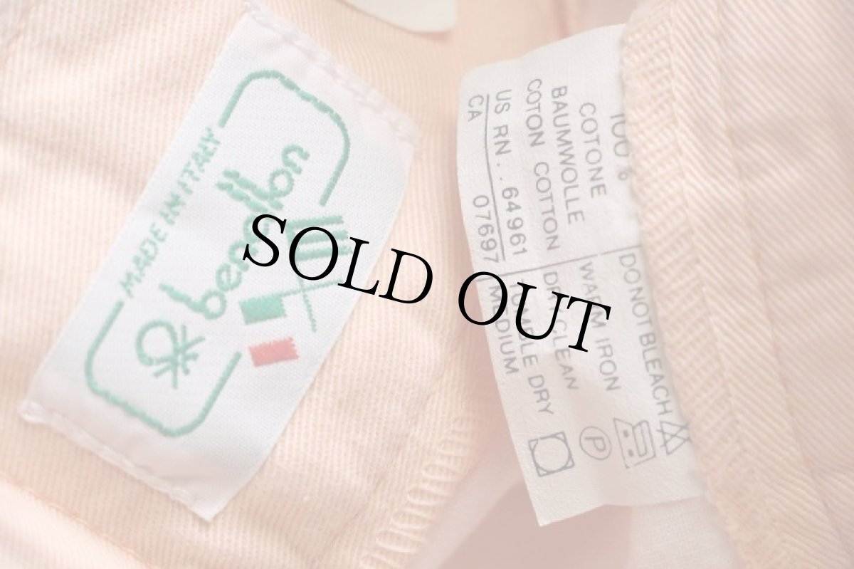 画像6: デッドストック★80s イタリア製 benettonベネトン スリータック ハイウエスト テーパード コットンパンツ ピンク 44★ユーロ (6)