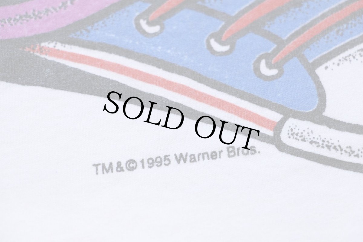 画像6: 90s USA製 Warner Bros LOONEY TUNES TAZ タズマニアンデビル 両面プリント コットンTシャツ 白 XL (6)