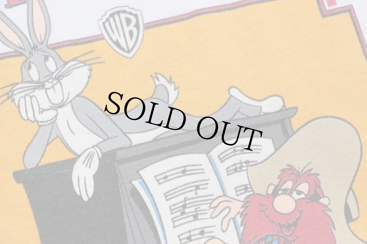 画像6: 90s USA製 ACME WARNER BROS LOONEY TUNES バッグスバニー ヨセミテサム PLAY IT AGAIN SAM コットンTシャツ 白 L (6)