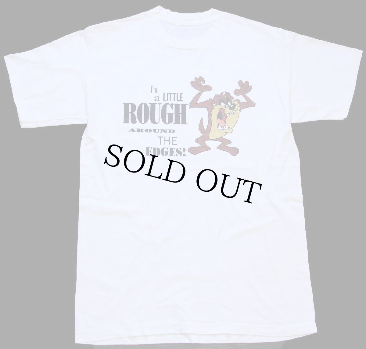 画像2: 90s I'm a LITTLE ROUGH AROUND THE EDGES! タズマニアンデビル コットンTシャツ 白 (2)