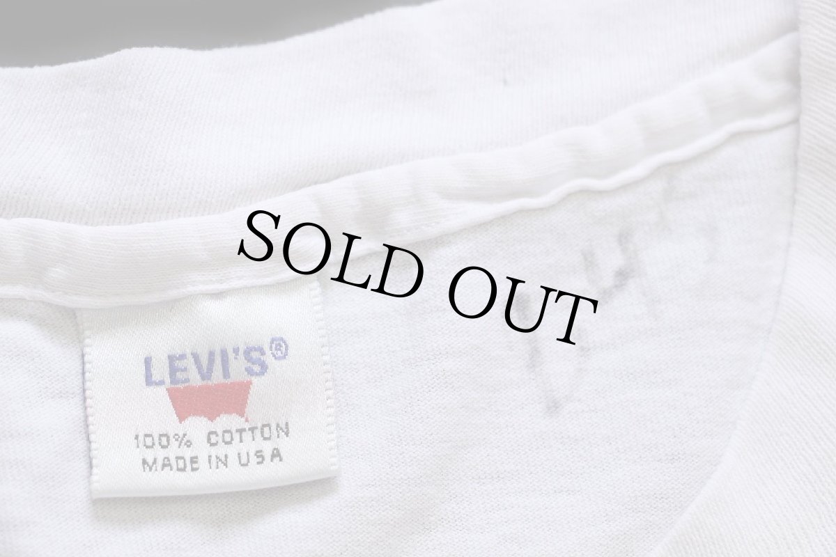 画像4: 90s USA製 LEVI'Sリーバイス メッセージ フラワー アート コットンTシャツ ボロ 白 (4)