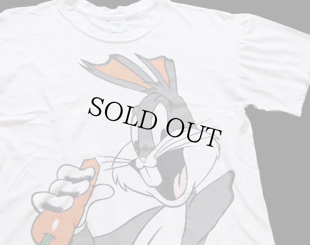画像3: 90s USA製 WARNER BROS LOONEY TUNES バッグスバニー コットンTシャツ 白 L (3)