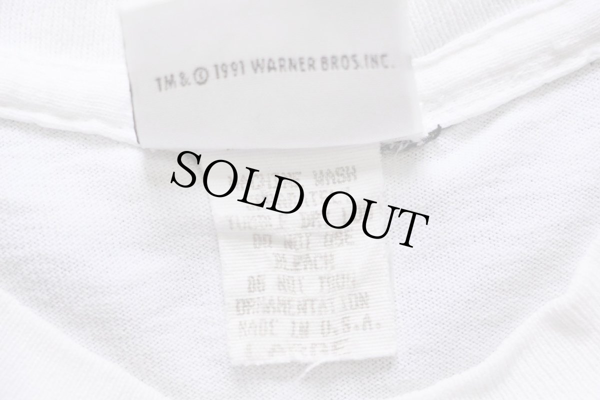 画像5: 90s USA製 ACME WARNER BROS LOONEY TUNES バッグスバニー ヨセミテサム PLAY IT AGAIN SAM コットンTシャツ 白 L (5)