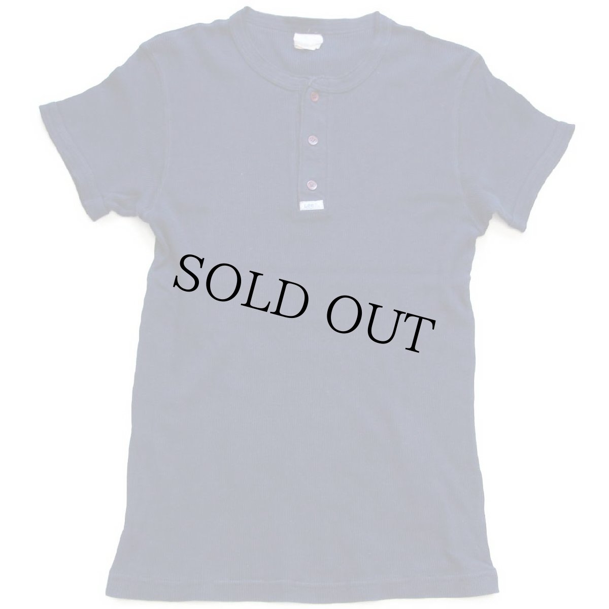 画像2: 90s Leeリー ヘンリーネック コットン リブTシャツ 紺★ユーロ (2)