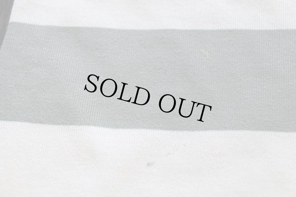 画像5: 70s ハンドメイド 太ボーダー Tシャツ ベージュ×オリーブ (5)