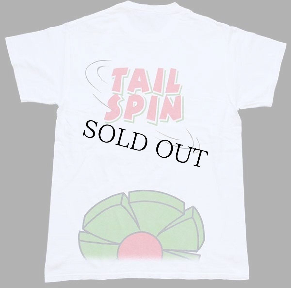 画像2: 90s USA製 WARNER BROS LOONEY TUNES マービン ザ マーシャン TAIL SPIN 両面プリント コットンTシャツ 白 M (2)