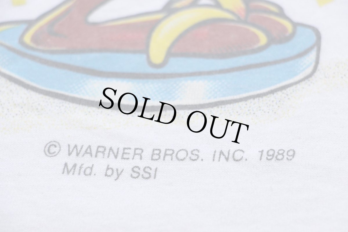 画像4: 80s WARNER BROS LOONEY TUNES タズマニアンデビル Party Animal Tシャツ 白 (4)