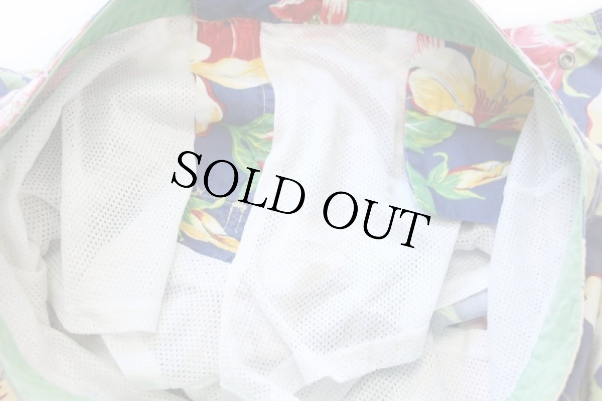 画像6: 00s ポロ ラルフローレン ハイビスカス柄 コットン×ナイロン スイムショーツ ショートパンツ 34 (6)