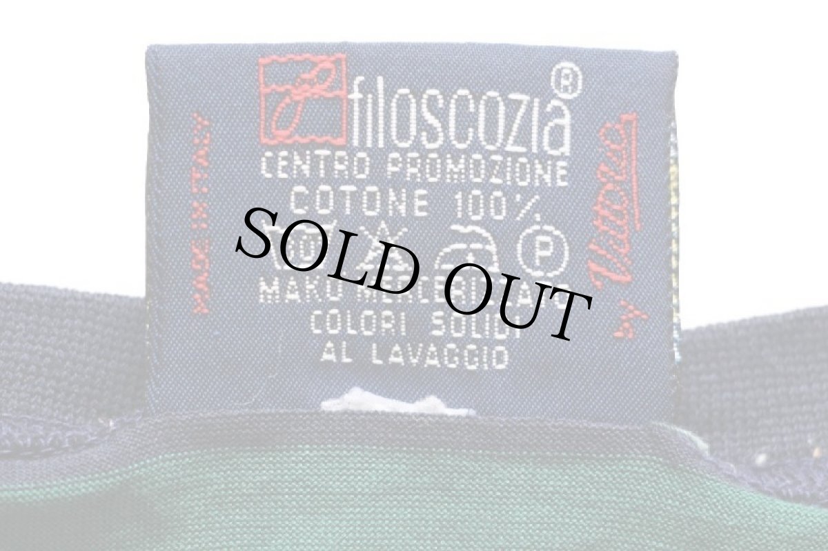 画像6: 90s イタリア製 QUATTRO E SETTANTA ロゴ刺繍 ボーダー コットン ポケットTシャツ 緑×紺 (6)