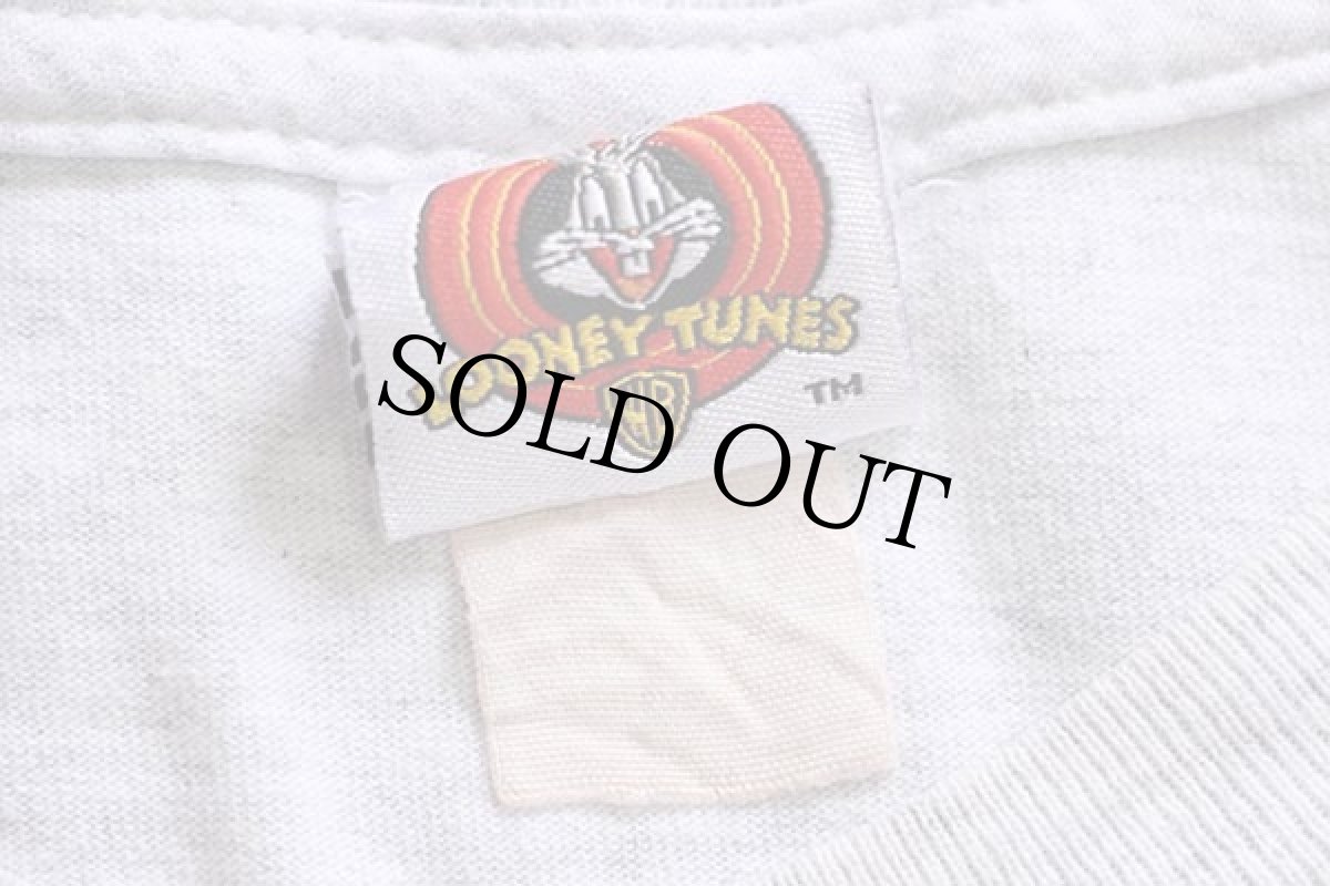 画像4: 90s USA製 WARNER BROS LOONEY TUNES PEPE LE PEWペペルピュー コットンTシャツ 杢ライトグレー (4)