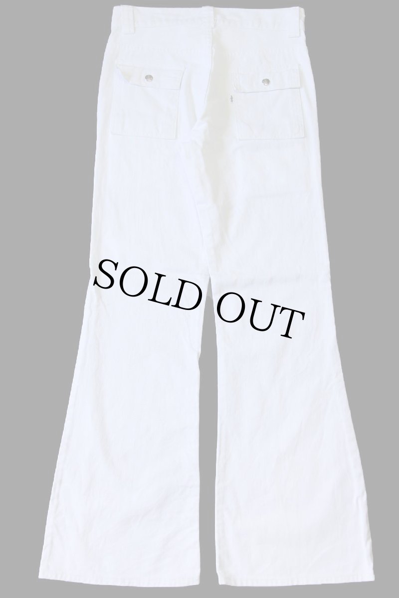 画像3: 70s Levi'sリーバイス 676 フレア ホワイト デニム ブッシュパンツ w31 L32★ベルボトム (3)