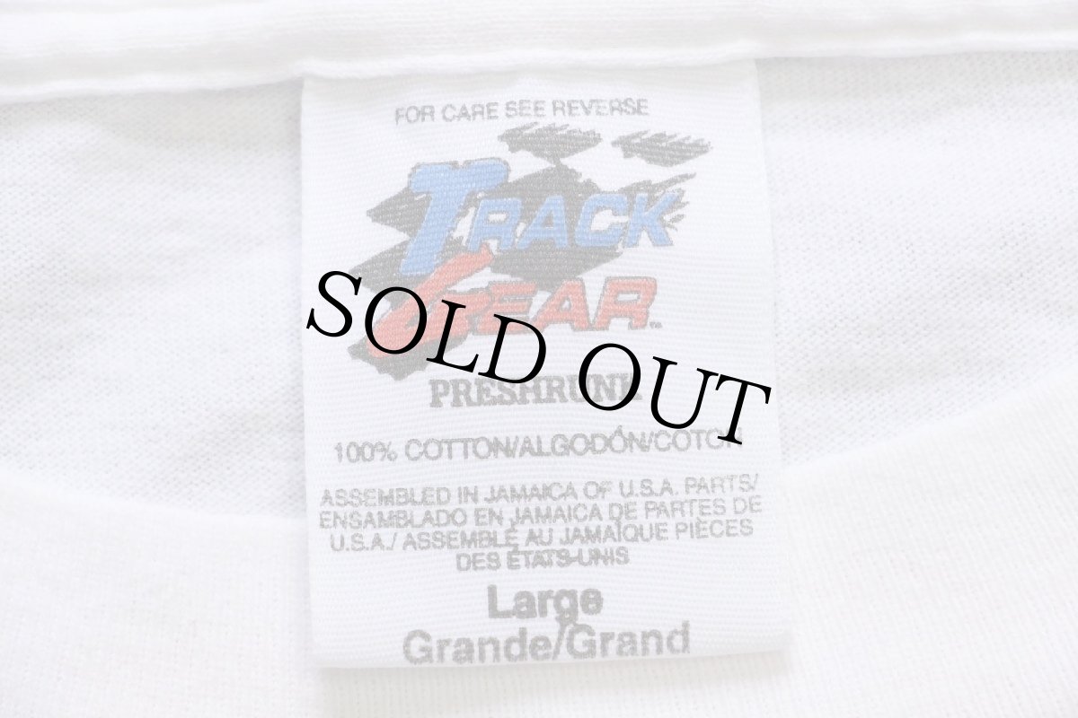 画像4: 90s NASCAR PETTY HAMILTON STP チェッカーフラッグ オールオーバープリント コットンTシャツ 白 L (4)