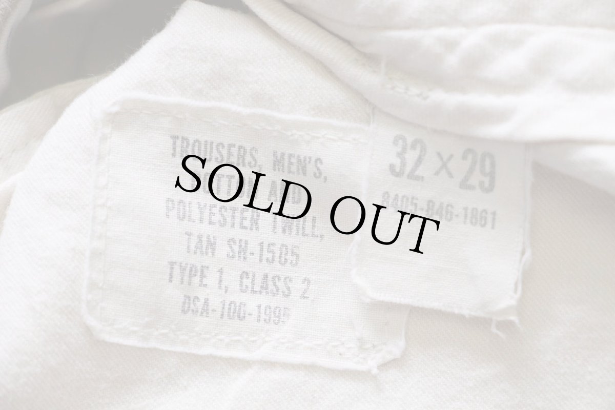 画像6: 60s 米軍 U.S.ARMY コットン×ポリエステル ツイル チノパン カスタム タン w32★04 (6)