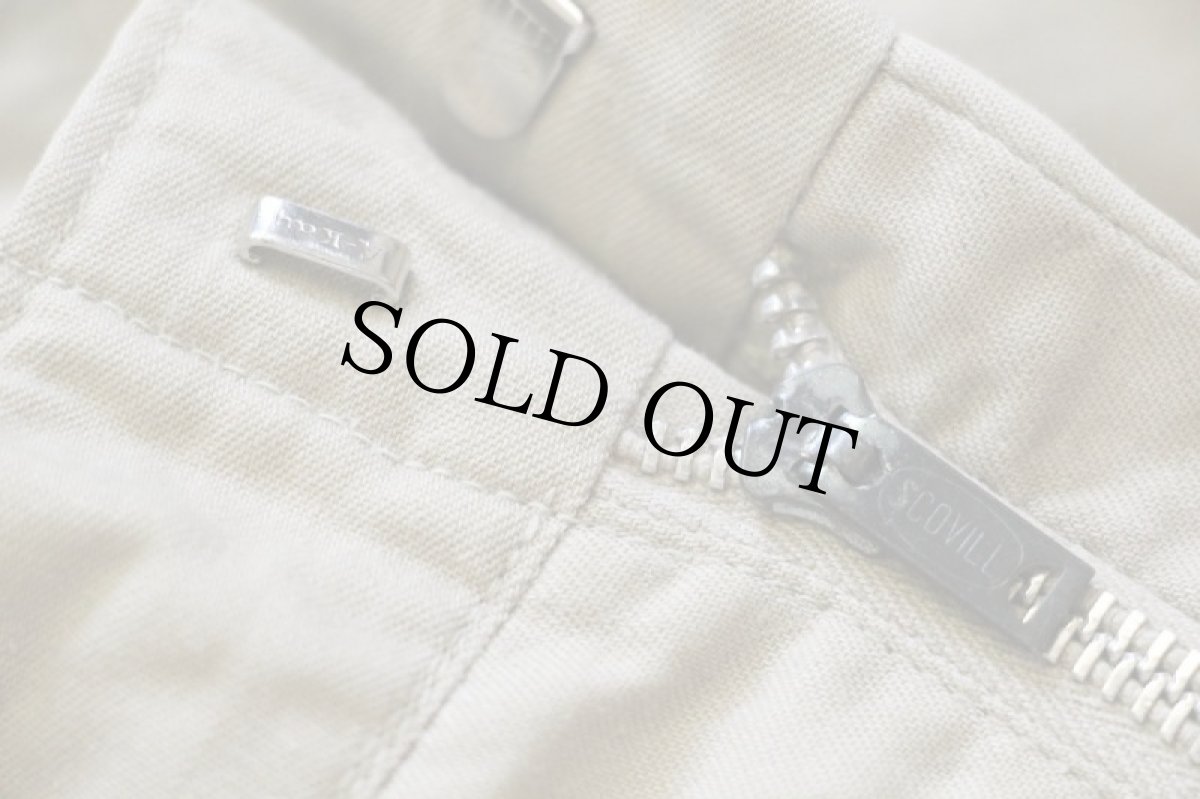 画像6: 60s 米軍 U.S.ARMY コットン×ポリエステル ツイル チノパン カスタム タン w30★16 (6)