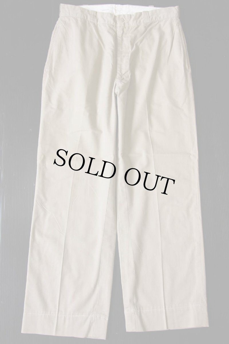 画像2: 60s 米軍 U.S.ARMY コットン×ポリエステル ツイル チノパン カスタム タン w32★04 (2)