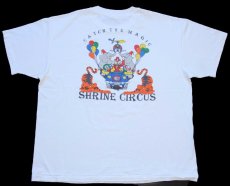 画像1: 90s USA製 Hanes SHRINE CIRCUS CATCH THE MAGIC フリーメイソン シュライナー サーカス ピエロ Tシャツ 白 XL (1)