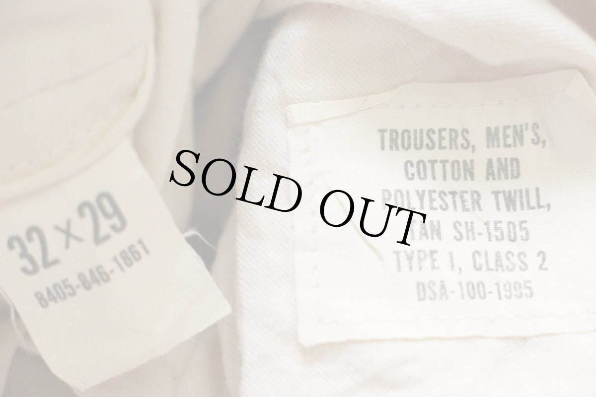 画像6: 60s 米軍 U.S.ARMY コットン×ポリエステル ツイル チノパン タン w32 L29★06 (6)