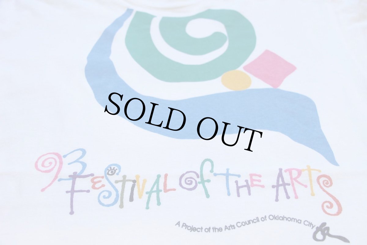 画像4: 90s USA製 93 FESTIVAL of THE ARTS 渦巻き アート コットンTシャツ 白 XL (4)