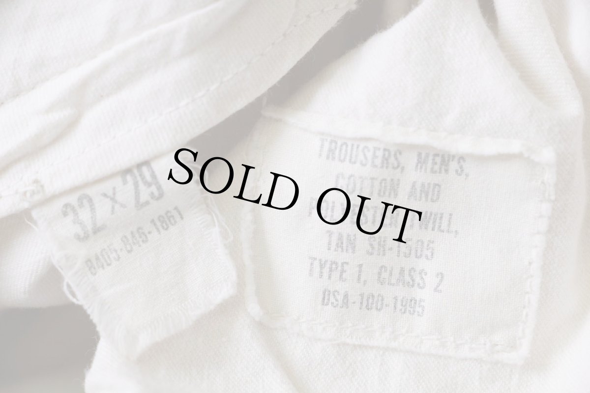 画像6: 60s 米軍 U.S.ARMY コットン×ポリエステル ツイル チノパン タン w32 L29★07 (6)