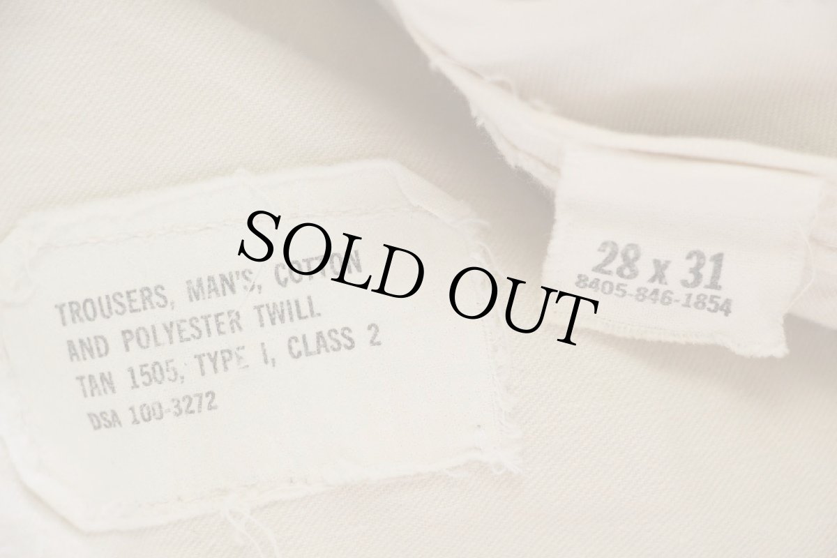 画像6: 60s 米軍 U.S.ARMY コットン×ポリエステル ツイル チノパン タン w28 L31★02 (6)