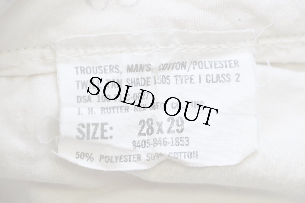 画像6: 70s 米軍 U.S.ARMY コットン×ポリエステル ツイル チノパン タン w28 L29★12 (6)