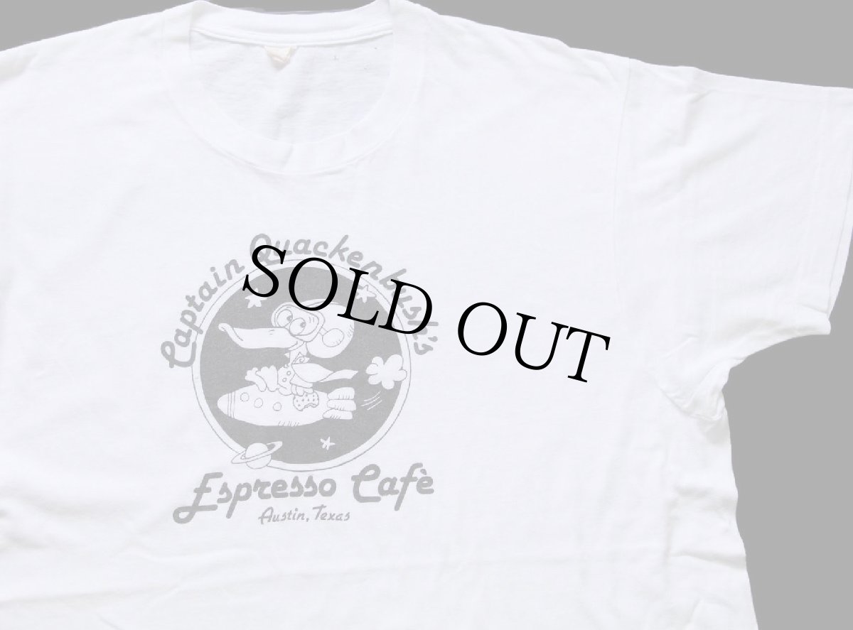 画像1: 80s Captain Quackenbush's Espresso Cafe マスコット コットンTシャツ 白 (1)