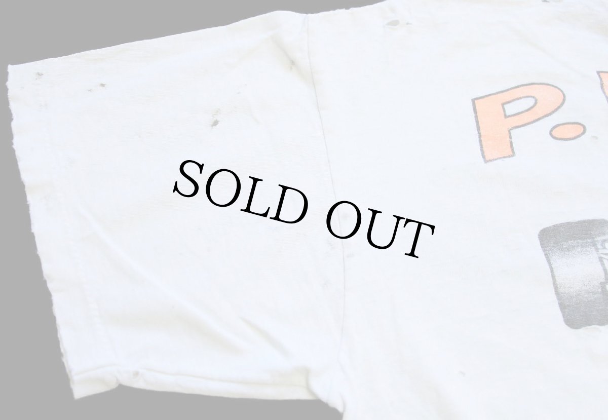 画像7: 90s P.I.G. RACING Say No To Drugs フォーミュラカー 蛍光プリント コットンTシャツ ボロ 白 L (7)