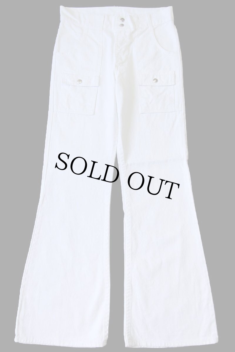 画像2: 70s Levi'sリーバイス 676 フレア ホワイト デニム ブッシュパンツ w31 L32★ベルボトム (2)