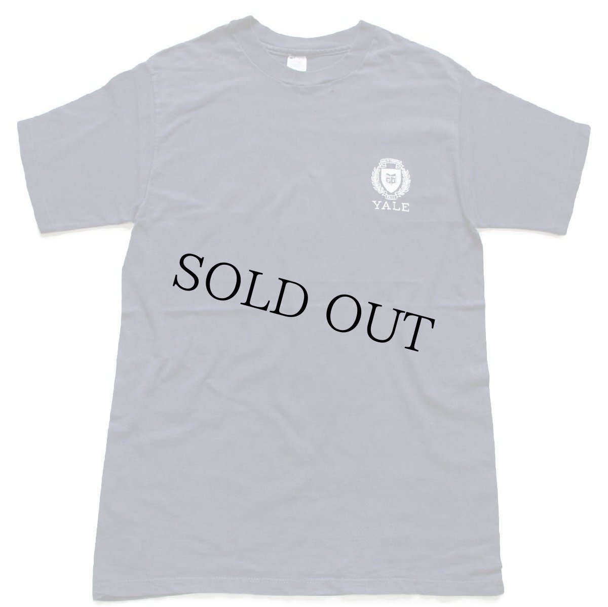 画像2: 80s USA製 Championチャンピオン YALE ひび割れプリント コットンTシャツ 紺 L (2)